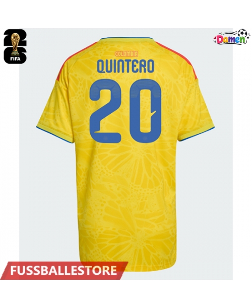 Günstige Kolumbien Juan Fernando Quintero #20 Heimtrikot Damen WM 2026 Kurzarm